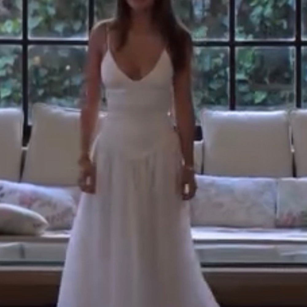Gianni Bini Caelynn Bell Mary Drop Waist Maxi Dress White Sm 6 NWT Wedding Bride - Picture 15 of 16
